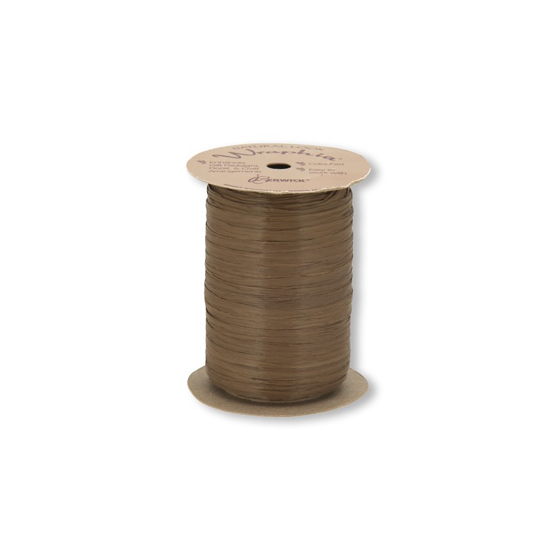 Ribbon - Wraphia - Matte - 100yd -Milk Chocolate