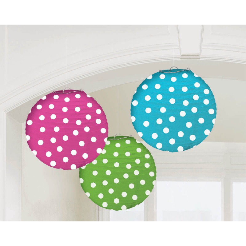 Lantern - 3pk - Polka Dots Assorted