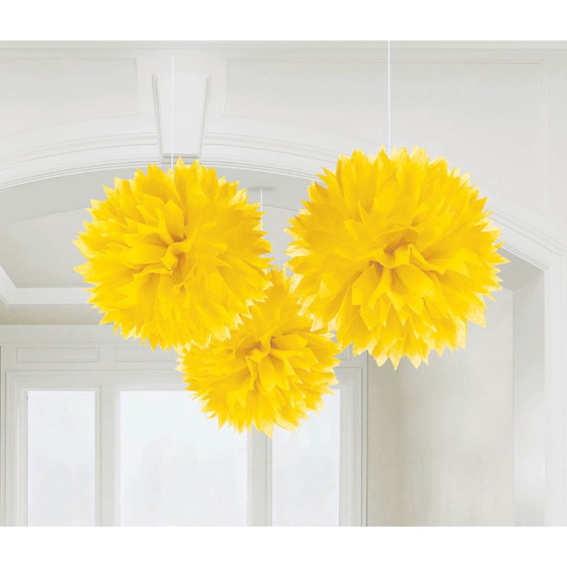 Fluffy - 3pk - Sunshine Yellow
