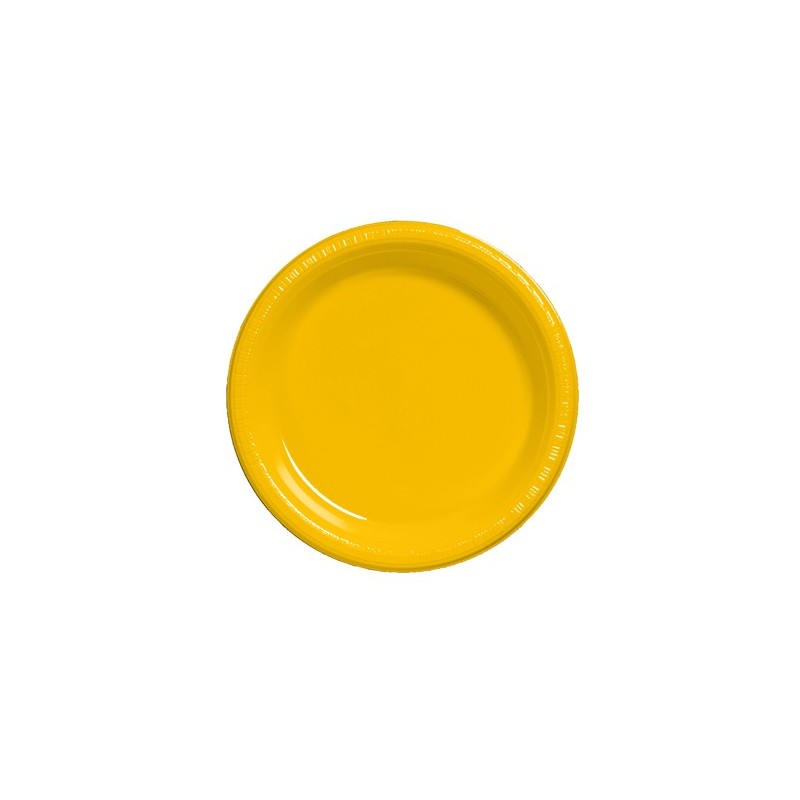 Plate-Plastic-School Bus Yellow-10 inch