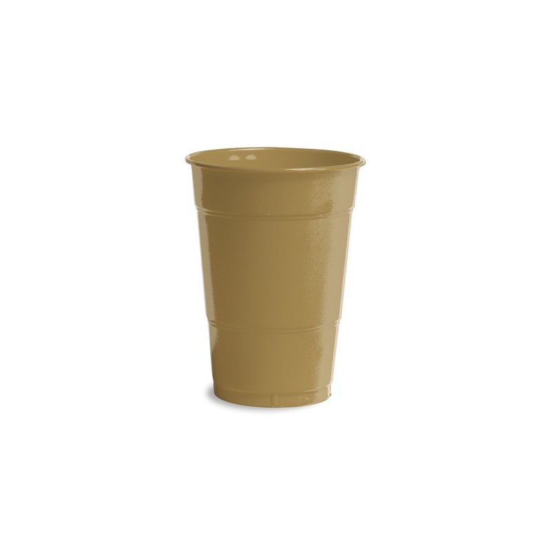 Cup-Plastic-Glittering Gold-16 ounce