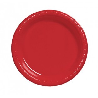 Plate-Plastic-Classic Red-7 inch-20 count