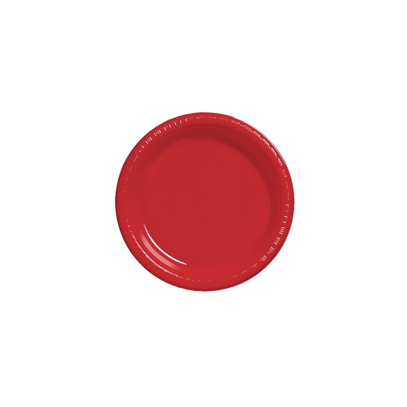 Plate-Plastic-Classic Red-7 inch-20 count