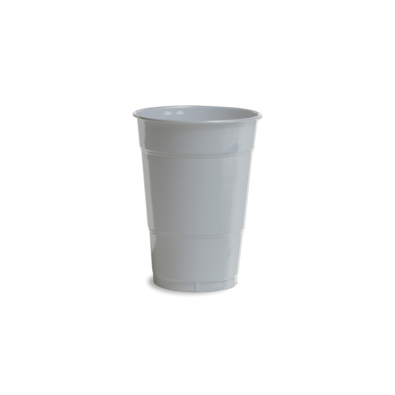 Cup-Plastic-Shimmering Silver-16 ounce-20 count