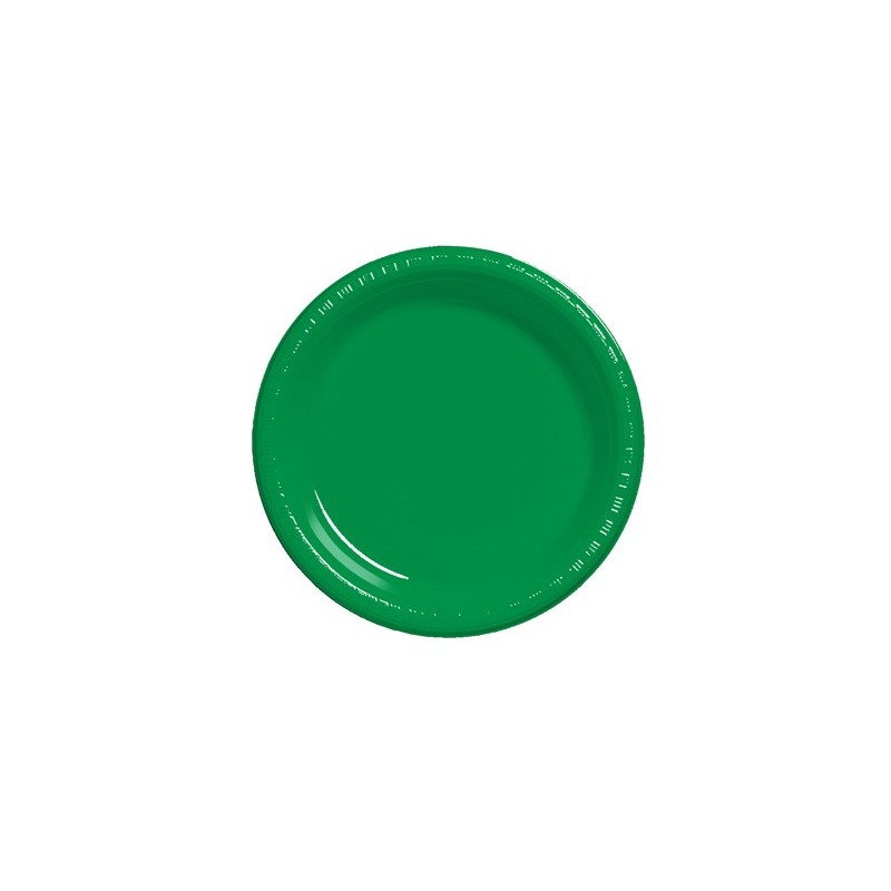 Plate-Plastic-Emerald Green-7 inch-20 count