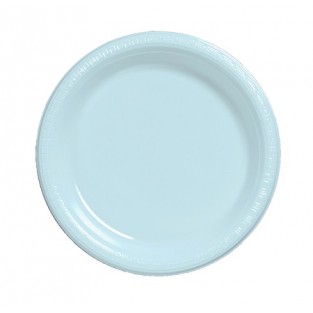 Plate-Plastic-Pastel Blue-7 inch-20 count