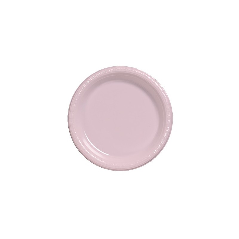 Plate-Plastic-Classic Pink-7 inch-20 count