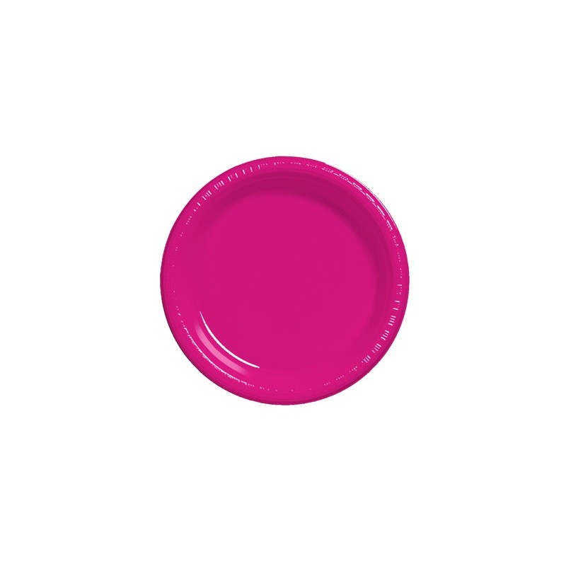 Plate-Plastic-Hot Magenta-7 inch-20 count