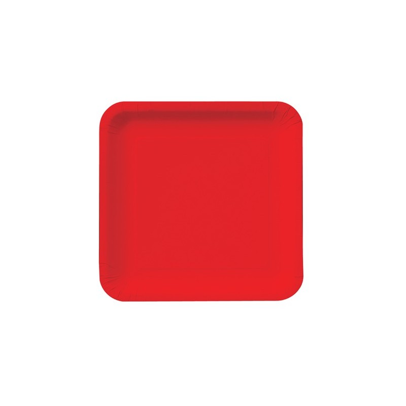 Plate-Paper-Classic Red-7 inch-Square-18 count
