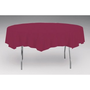 Tablecover-Plastic-Burgundy-Round-82 inch