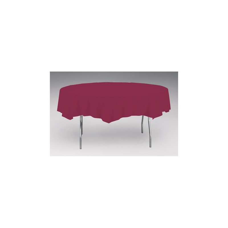 Tablecover-Plastic-Burgundy-Round-82 inch