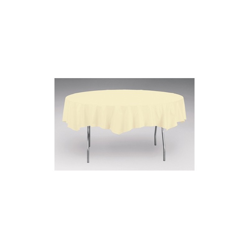 Tablecover-Plastic-Ivory-Round-82 inch