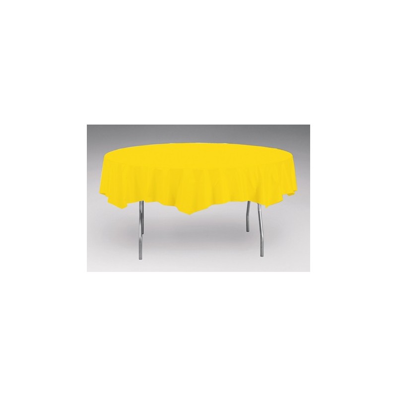 Tablecover-Plastic-School Bus Yellow-Round-82 inch