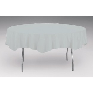 Tablecover-Plastic-Shimmering Silver-Round-82 inch