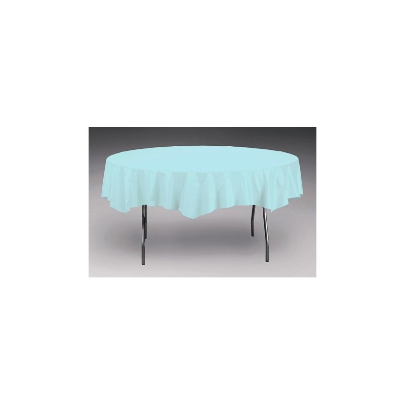 Tablecover-Plastic-Pastel Blue-Round-82 inch