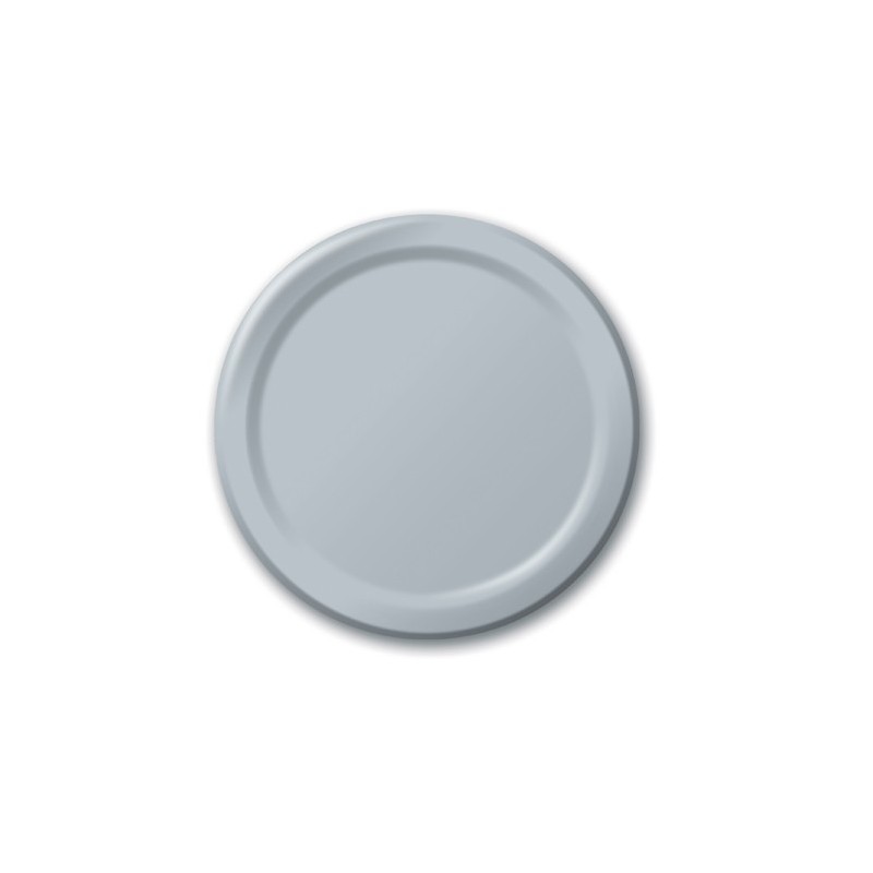 Plate-Paper-Shimmering Silver-7 inch-24 count