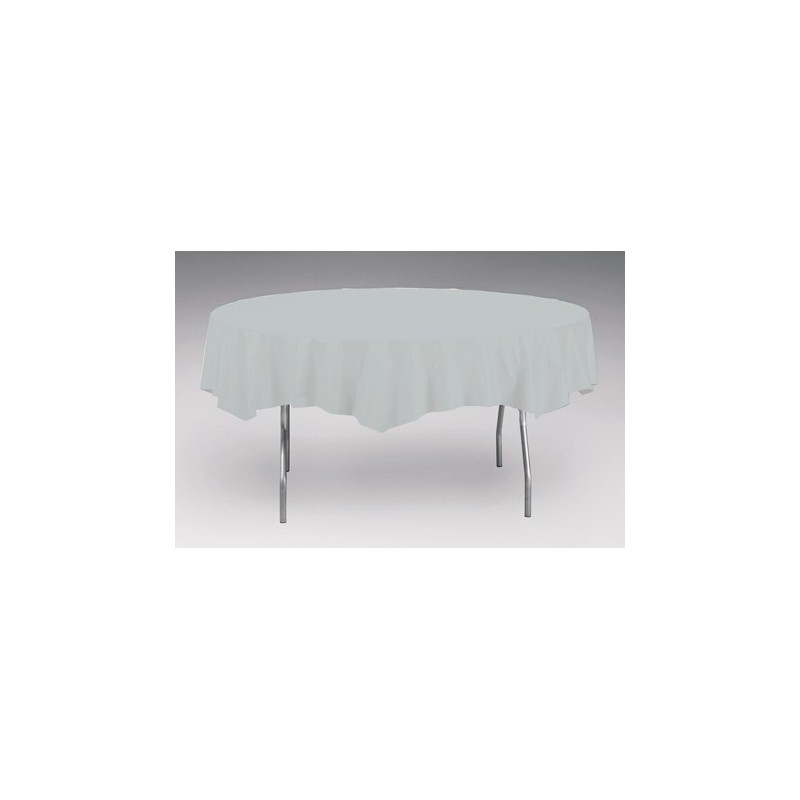 Tablecover-Paper-Shimmering Silver-Round-82 inch