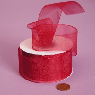 Ribbon - Sheer - 1.25inx25yd - Red