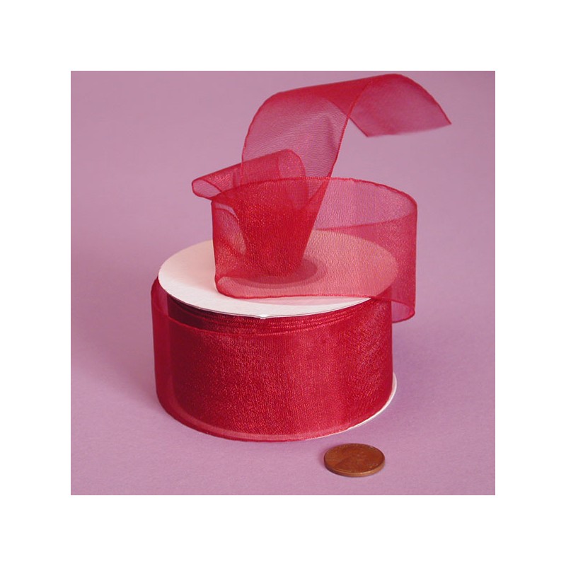 Ribbon - Sheer - 1.25inx25yd - Red