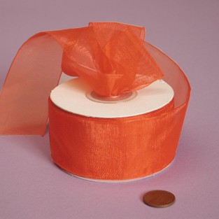 Ribbon - Sheer - 1.25inx25yd - Orange