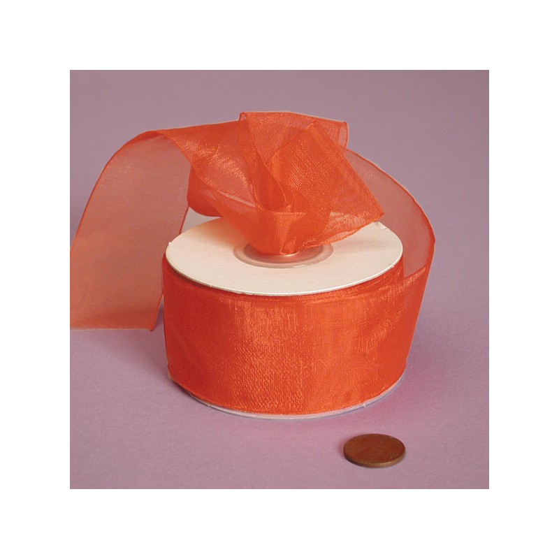 Ribbon - Sheer - 1.25inx25yd - Orange