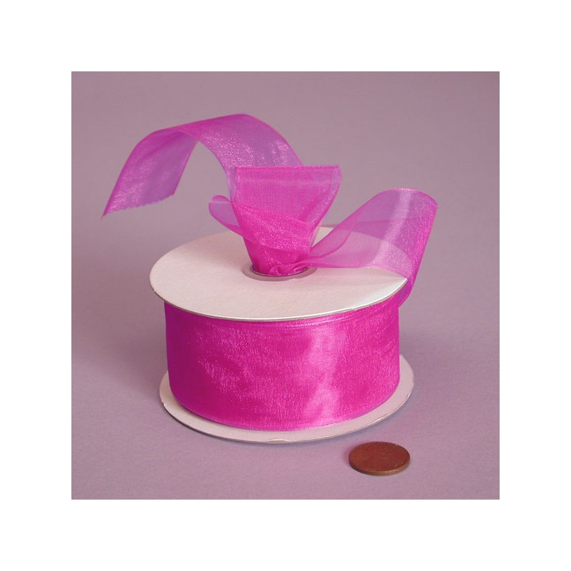 Ribbon - Sheer - 7/8inx25yd - Fuschia
