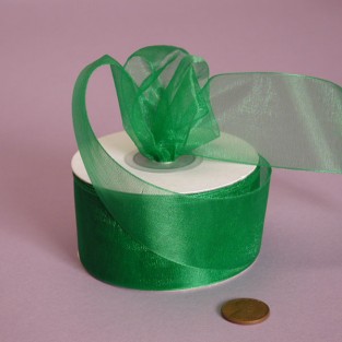 Ribbon - Sheer - 1.25inx25yd - Emerald Green