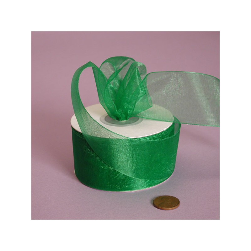 Ribbon - Sheer - 1.25inx25yd - Emerald Green