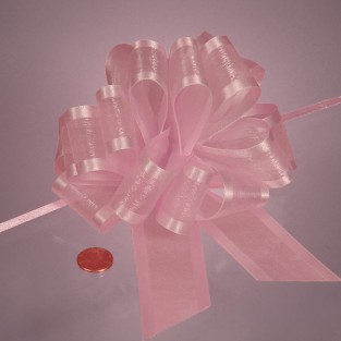 Bow - Pull - Sheer - 4in - Pink