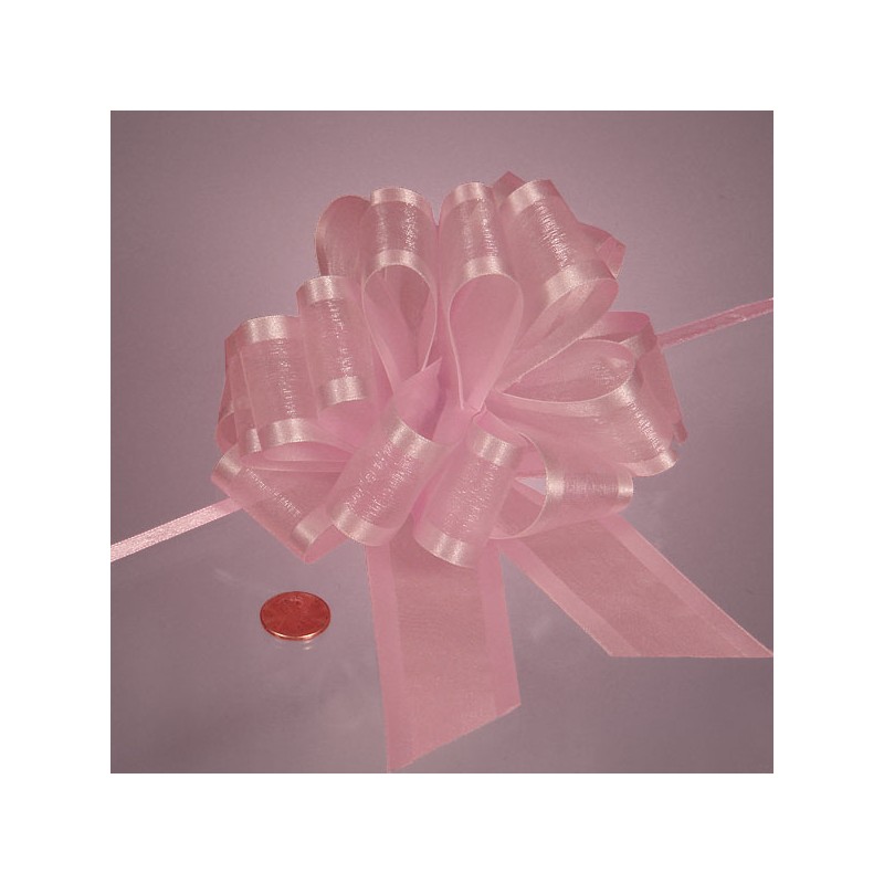 Bow - Pull - Sheer - 4in - Pink