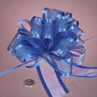 Bow - Pull - Sheer - 4in - Royal Blue