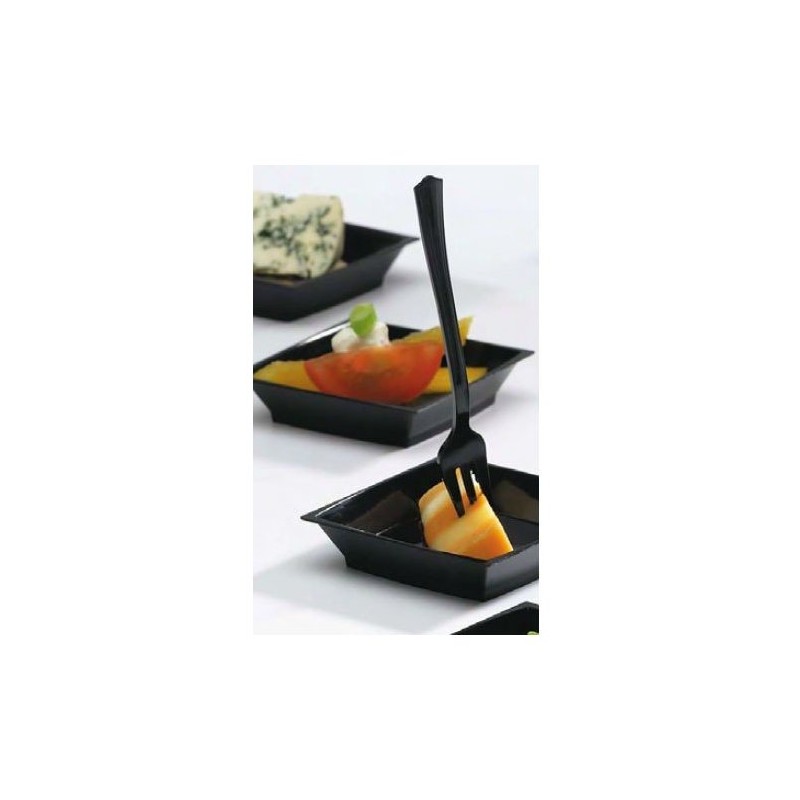 Petites - 4.2" - Tasting fork - Black - 100pk