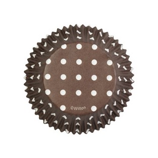 Baking Cups -Standard Dots -  Brown - 75 ct