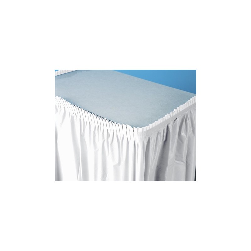 Tableskirt-White - 14'x29" - Plastic