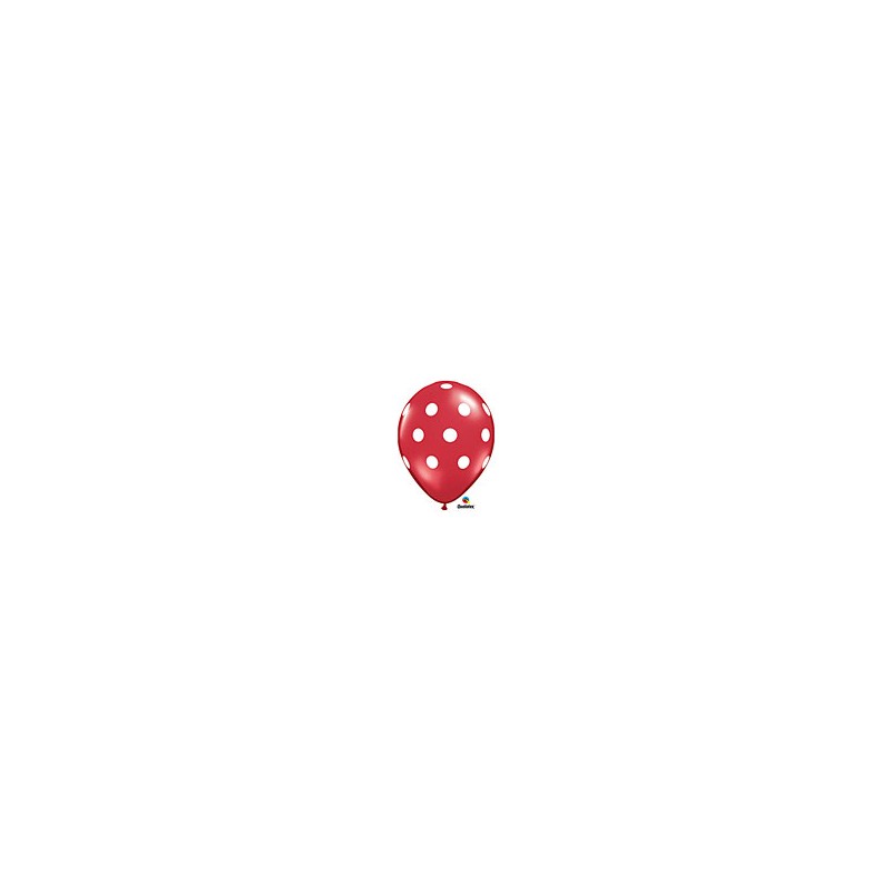 Balloon polka dot red 6pk