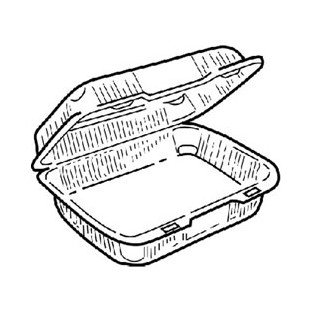 Container - Clear - Hinged - 8.5x8.5 - Plastic
