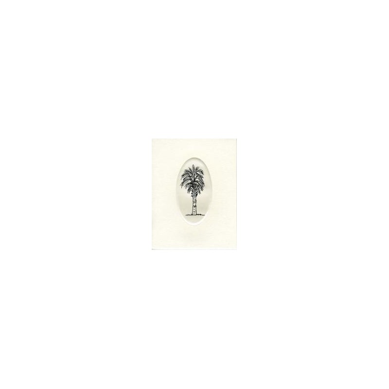 Scrimshaw Card - 10ct with envelope - 4.25x5.5 - Palmetto Tree