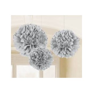 Fluffy - 3 Pk - Silver - 16 inch