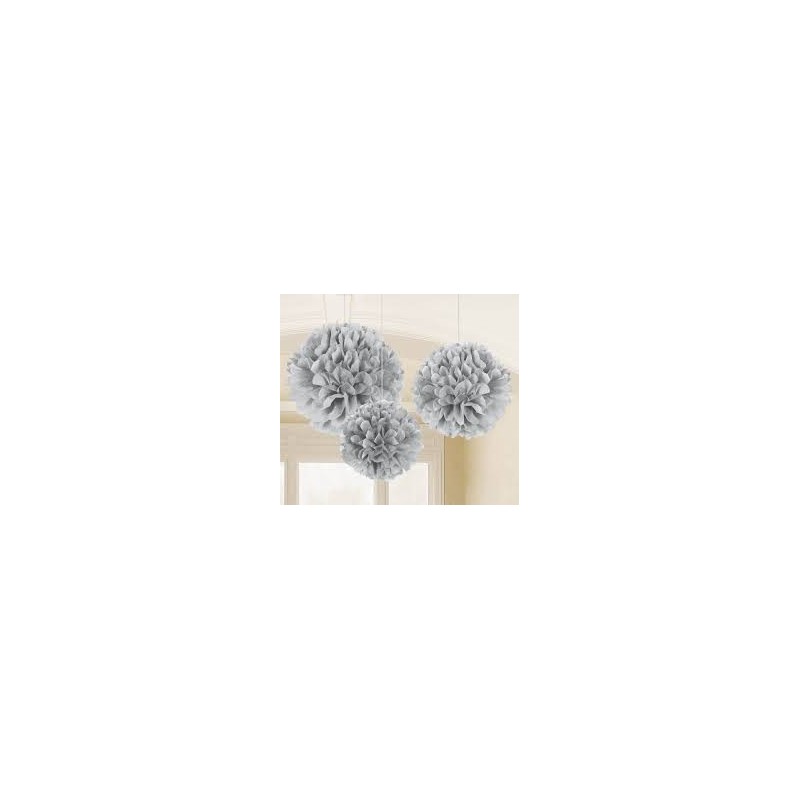 Fluffy - 3 Pk - Silver - 16 inch