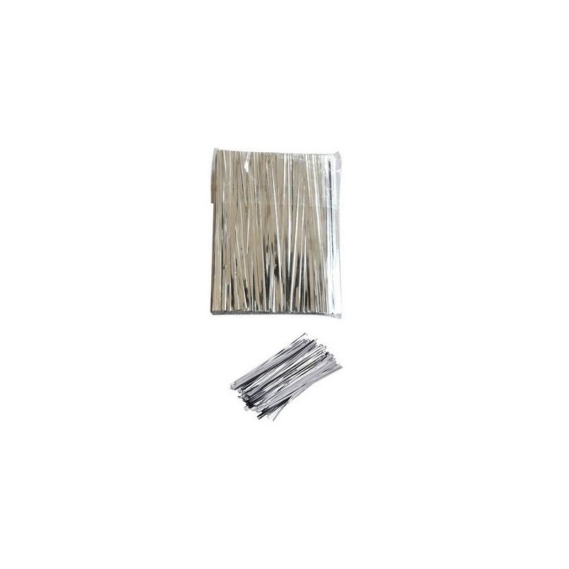 Twist Tie - Metallic Silver - 50 pk