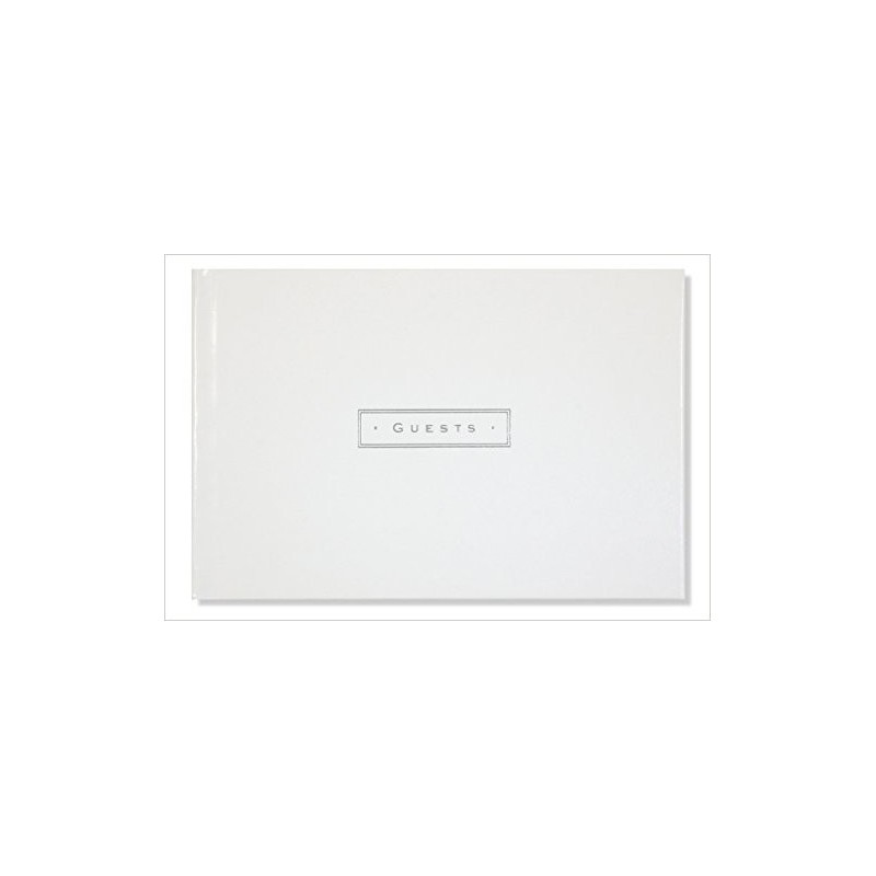 GUEST BOOK ARTISAN WHITE LEATHER
