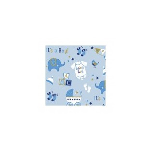 Gift Wrap – Boy Elephant   – Jumbo-30” X 16'