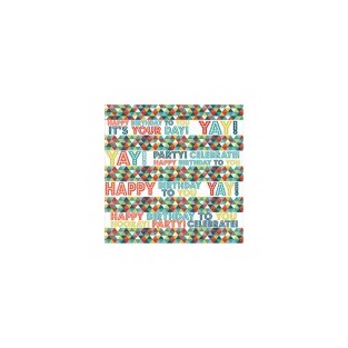 Gift Wrap -BDAY Triangles  – Jumbo-30” X 16'
