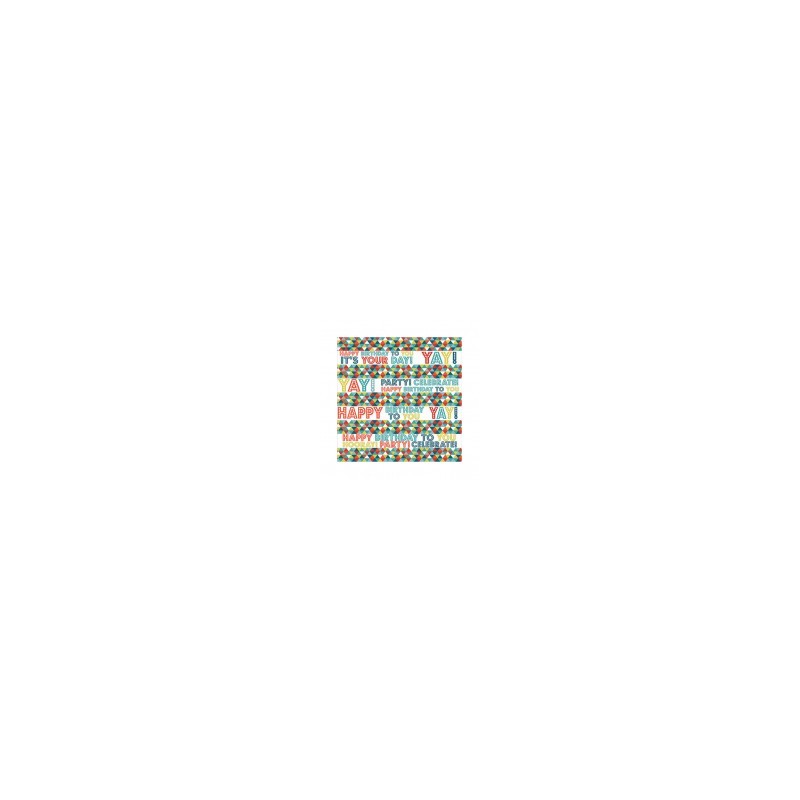 Gift Wrap -BDAY Triangles  – Jumbo-30” X 16'